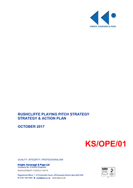 Rushcliffe Playing Pitch Strategy and Action Plan