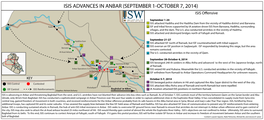 ANBAR (SEPTEMBER 1-OCTOBER 7, 2014) ISIS O Ensive