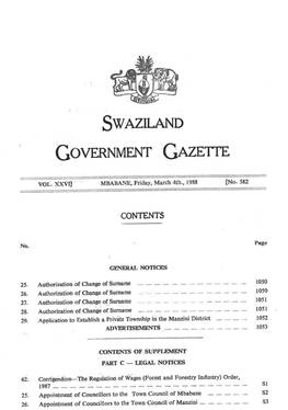 Swaziland (Government Gazette