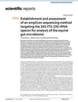 Establishment and Assessment of an Amplicon Sequencing Method