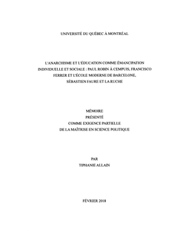 L'anarchisme Et L'éducation Comme Émancipation