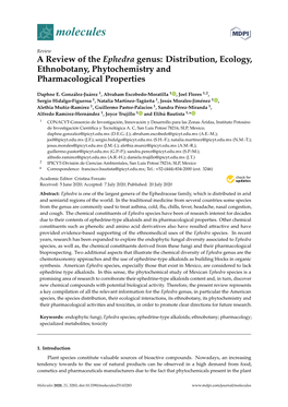 A Review of the Ephedra Genus: Distribution, Ecology, Ethnobotany, Phytochemistry and Pharmacological Properties