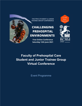 Faculty of Prehospital Care Student and Junior Trainee Group Virtual Conference