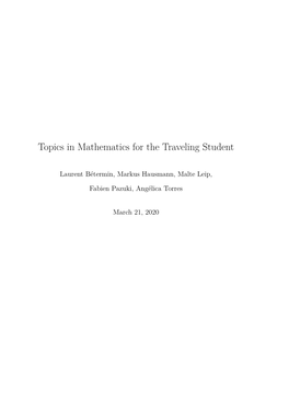 Topics in Mathematics for the Traveling Student