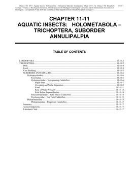 Volume 2, Chapter 11-11: Aquatic Insects: Holometabola-Trichoptera