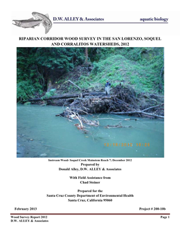 Riparian Corridor Wood Survey in the San Lorenzo, Soquel and Corralitos Watersheds, 2012