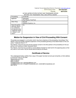 Motion for Suspension in View of Civil Proceeding with Consent