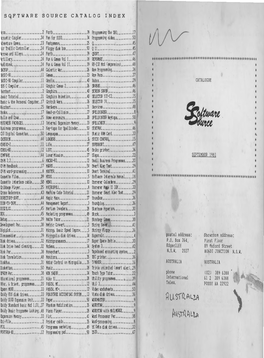Software Source Catalogue, September 1981