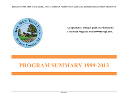 Program Summary 1999-2013