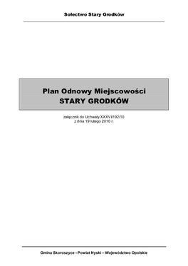 Plan Odnowy Miejscowości STARY GRODKÓW