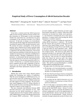 Empirical Study of Power Consumption of X86-64 Instruction Decoder
