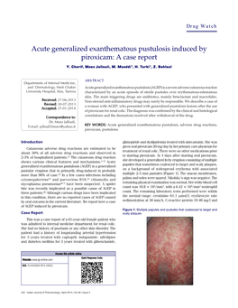 Acute Generalized Exanthematous Pustulosis Induced by Piroxicam: a Case Report