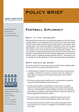 Football Diplomacy Research Fellow Tel