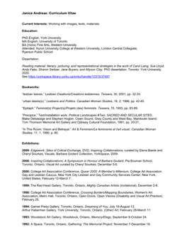 View Janice Andreae's CV