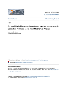 Admissibility in Discrete and Continuous Invariant Nonparametric Estimation Problems and in Their Multinomial Analogs