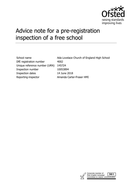 Ofsted Publication Template