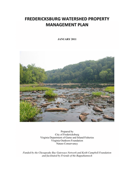 Fredericksburg Watershed Property Management Plan