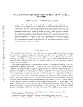 Walking Droplets Through the Lens of Dynamical Systems