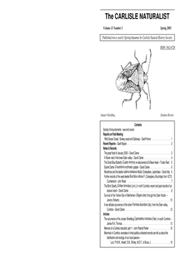 The CARLISLE NATURALIST