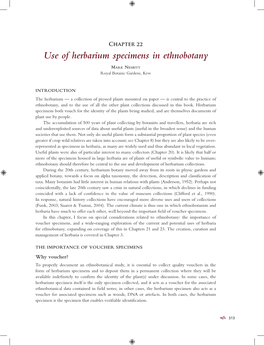 Use of Herbarium Specimens in Ethnobotany