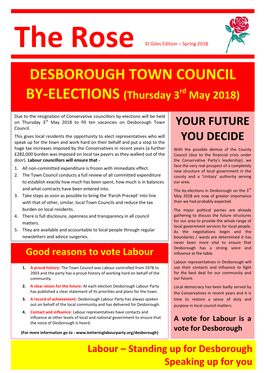 DESBOROUGH TOWN COUNCIL BY-ELECTIONS (Thursday 3Rd May 2018)
