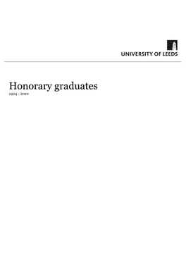Honorary Graduates 1904 - 2010