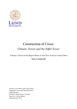 Construction of Crises: Climate, Terror and the Eiffel Tower