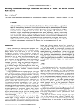 Restoring Lowland Heath Through Small-Scale Turf Removal at Cooper's
