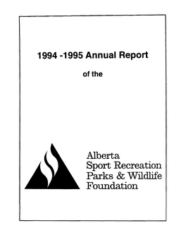 1994-1995 Annual Report of the Alberta Sport, Recreation, Parks