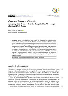 Japanese Concepts of Angels Analyzing Depictions of Celestial Beings in the Shōjo Manga Kamikaze Kaitō Jeanne