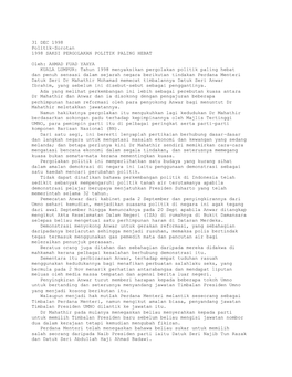 1998 SAKSI PERGOLAKAN POLITIK PALING HEBAT (Bernama 31/12