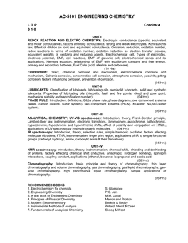 Ac-5101 Engineering Chemistry