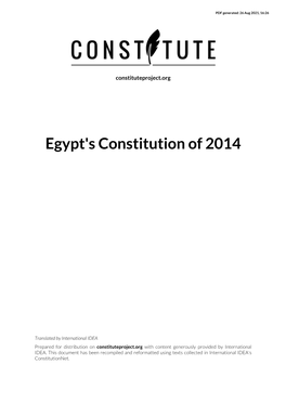 Egypt's Constitution of 2014