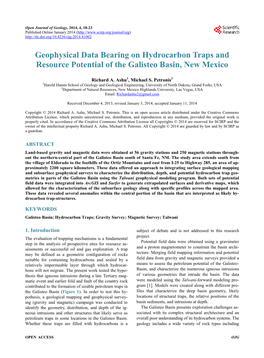 Geophysical Data Bearing on Hydrocarbon Traps and Resource Potential of the Galisteo Basin, New Mexico