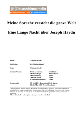 Eine Lange Nacht Über Joseph Haydn