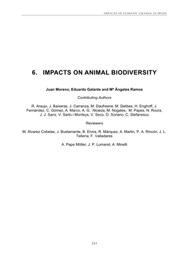 6. Impacts on Animal Biodiversity