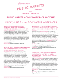 Friday, June 7 – Half-Day Mobile Workshops