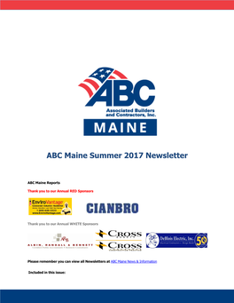 ABC Maine Summer 2017 Newsletter