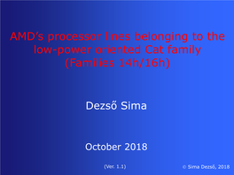 AMD’S Processor Lines Belonging to the Low-Power Oriented Cat Family (Families 14H/16H)