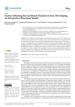 Factors Affecting the Lut Desert Tourism in Iran: Developing an Interpretive-Structural Model