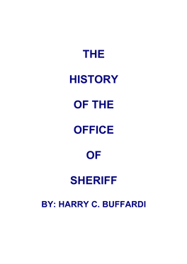 History of the Office of Sheriff