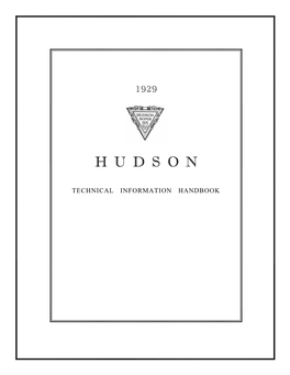 1929 Hudson Technical Handbook