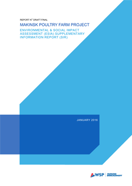 Makinsk Poultry Farm Project Environmental & Social Impact Assessment (Esia) Supplementary Information Report (Sir)