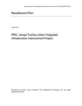 Jiangxi Fuzhou Urban Integrated Infrastructure Improvement Project (RRP PRC 44007)
