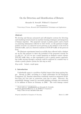 On the Detection and Identification of Botnets