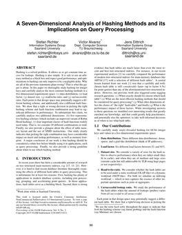 A Seven Dimensional Analysis of Hashing Methods