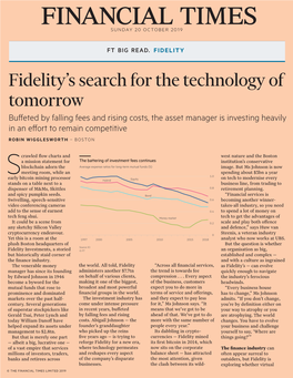 Fidelity's Search for the Technology of Tomorrow