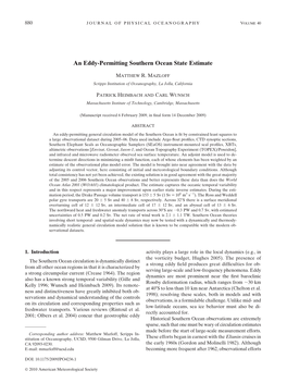 An Eddy-Permitting Southern Ocean State Estimate