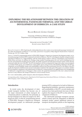 Exploring the Relationship Between the Creation of an Intermodal Passenger Terminal