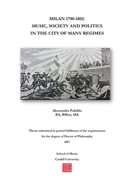 Milan 1790-1802: Music, Society and Politics in the City of Many Regimes